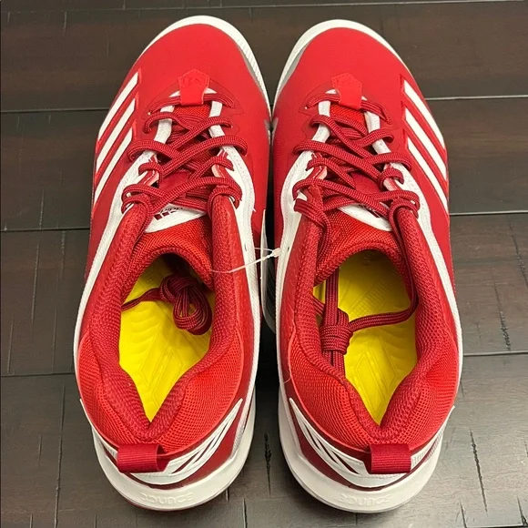 Adidas Icon 6 Bounce Baseball Cleats Shoes new white red  display picture 2